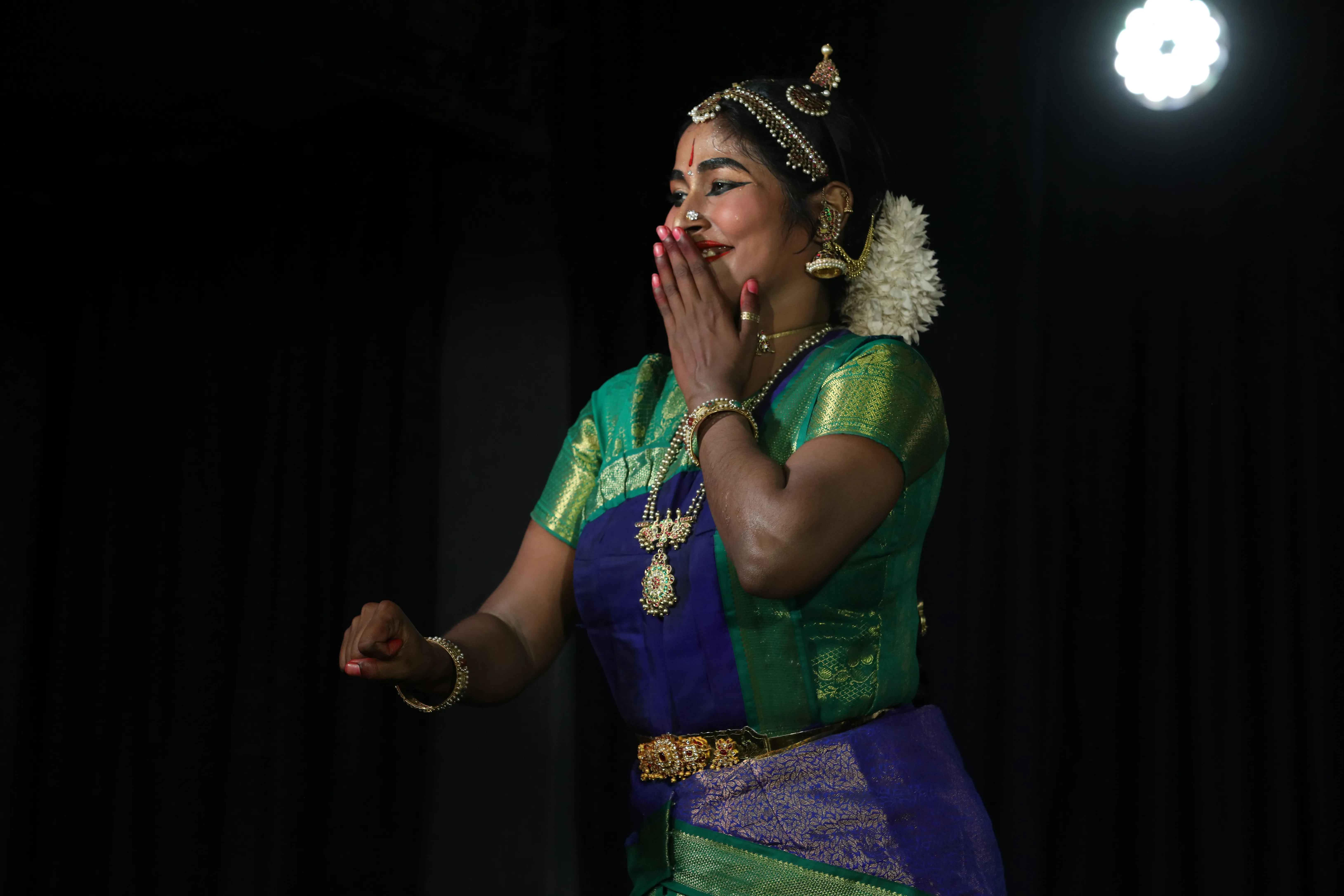 Bharatanatyam performance — expressive abhinaya pose